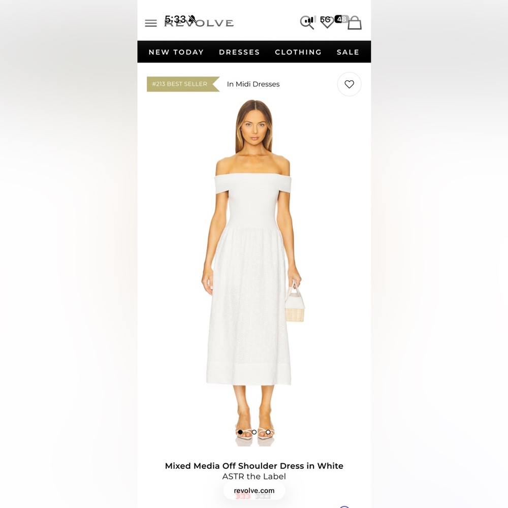 Astr the Label Off-Shoulder White Dress